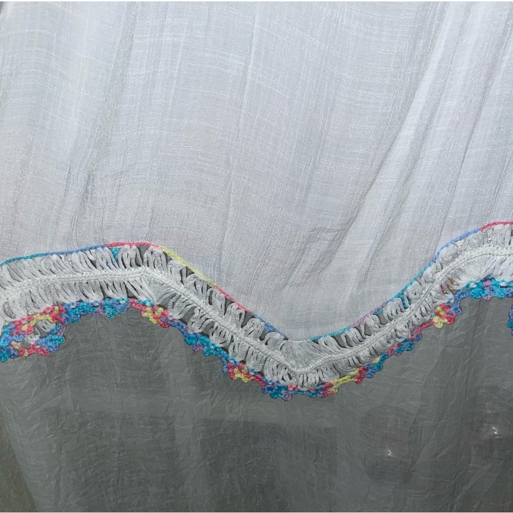 NWT FavLux Open Back Swim Coverup Rainbow Crochet Accents - Picture 5 of 9
